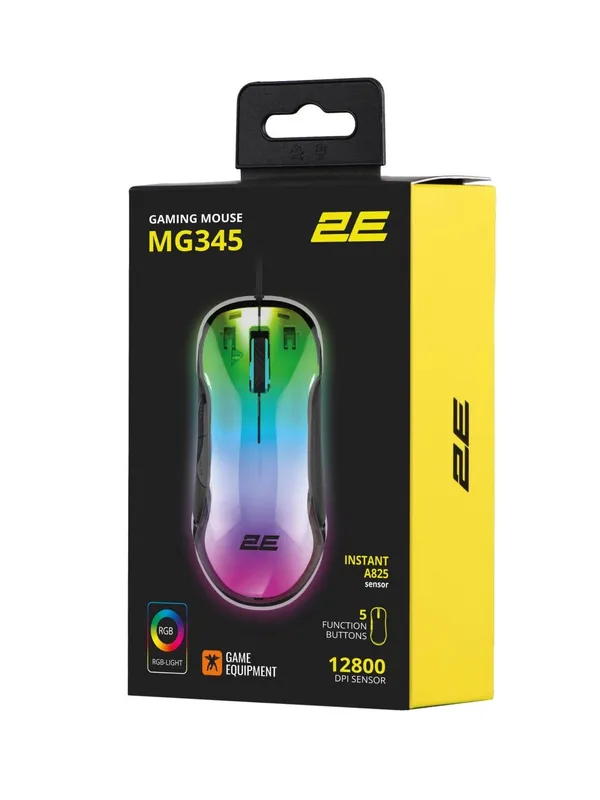 Проводная игровая мышь 2E GAMING MG345 c RGB-подсветкой, прозрачная Transparent — фото 7