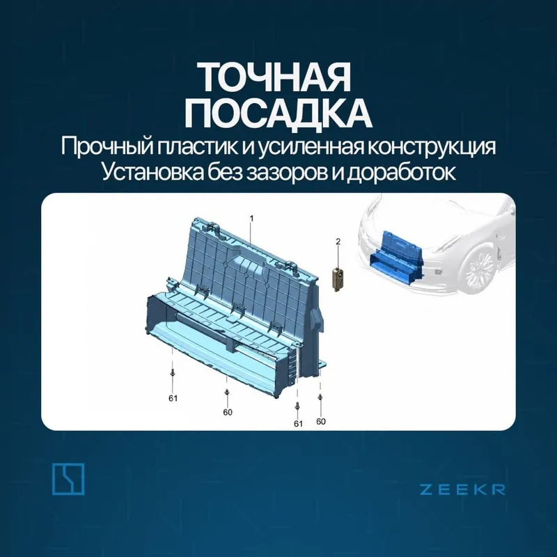 Жалюзи радиатора для Zeekr 001 до рестайлинг / Zeekr zapchast — фото 2