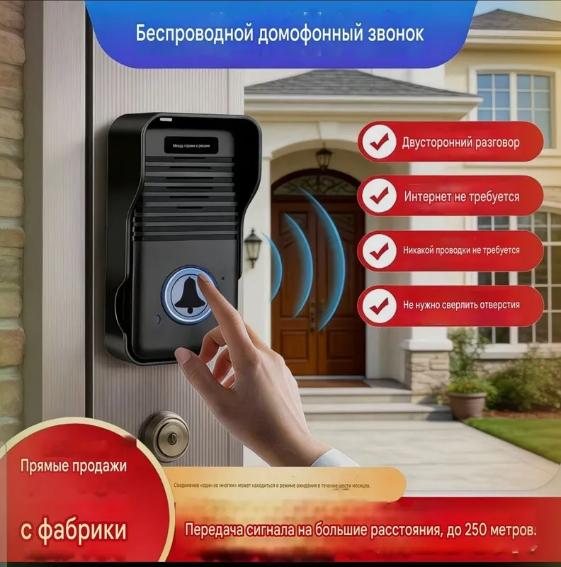 Домофон беспроводной и без WiFi без Сети