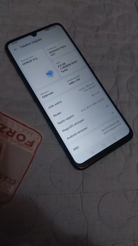 Honor x7a