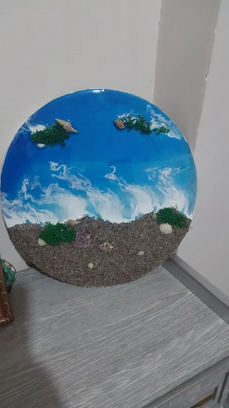 Resin art qo‘l ishlari kartina soat — фото 1