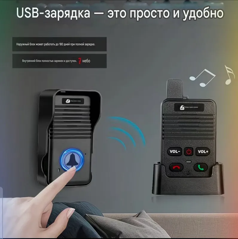 Simsiz domofon, 250 metrgacha 5