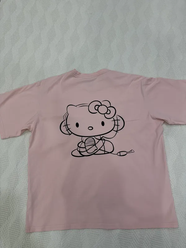 футболка хеллоу китти Hello Kitty розовая оверсайз — фото 1