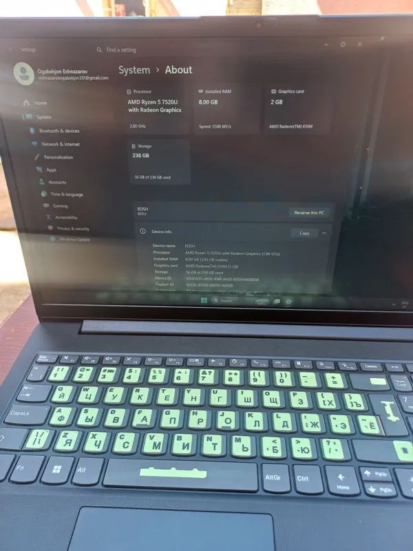 Lenovo G4 V15 Ryzen 5 7520U 3