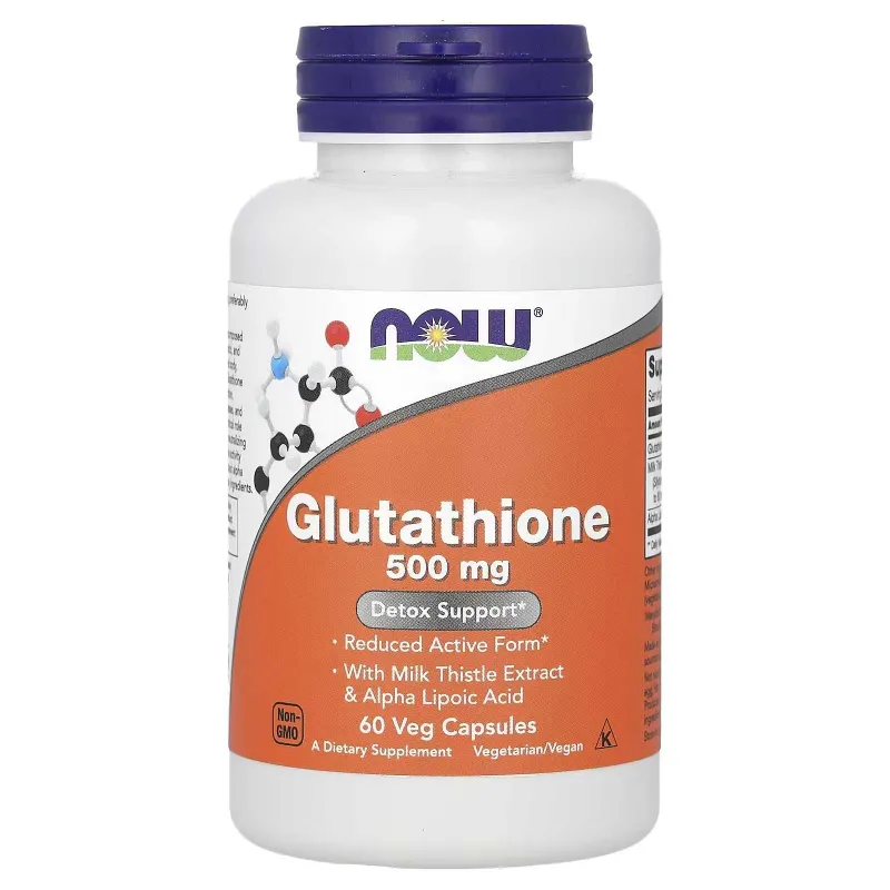 Глутатион 500мг NOW Glutathione + Расторопша + Альфа Липоевая к-та