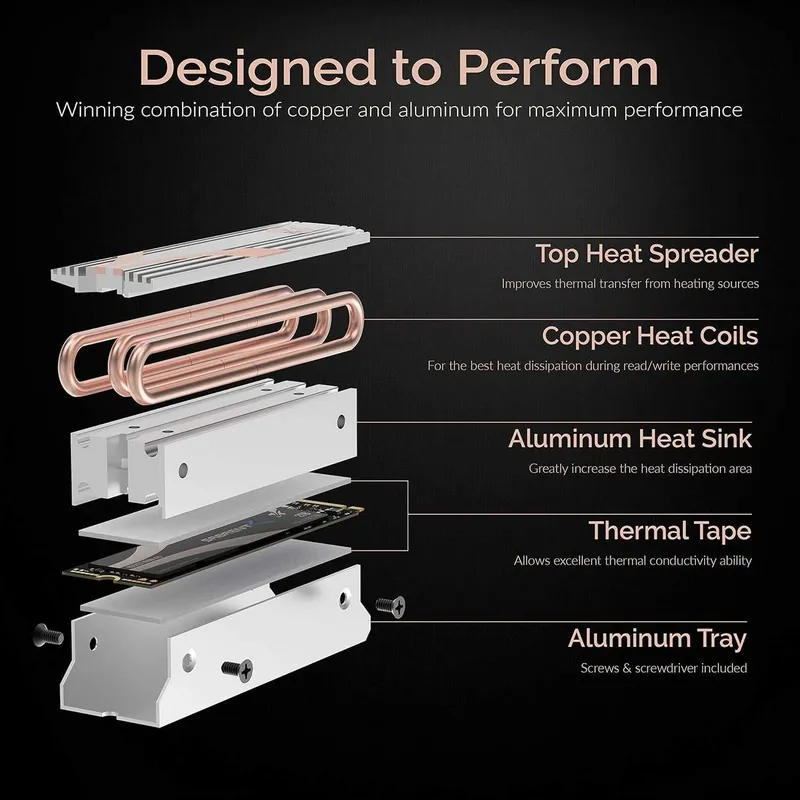 Радиатор для SSD M2 NVME 2280 Sabrent Rocket Heatsink — фото 4