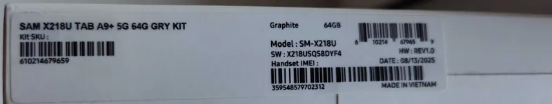 Samsung Galaxy Tab A9+ plansheti. AQShdan keltirilgan, qutisida yangi 3