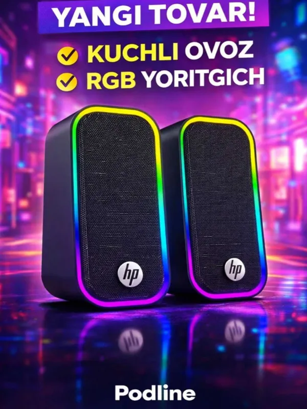Компьютерные колонки HP DHE-6004C RGB Bluetooth USB AUX 6Вт, kl2