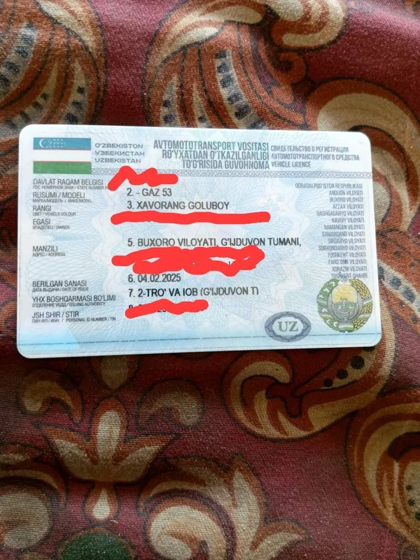 Тех паспорт сотилади 1 Тех паспорт сотилади 1