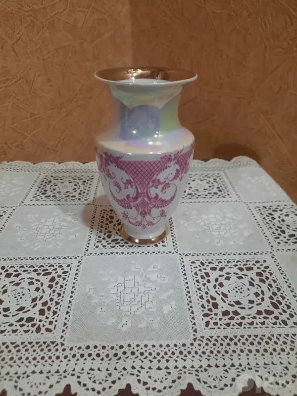 Винтажная миниатюрная фарфоровая вазочка. Коростеньский ФЗ. Золочение, 1 Винтажная миниатюрная фарфоровая вазочка. Коростеньский ФЗ. Золочение, 1