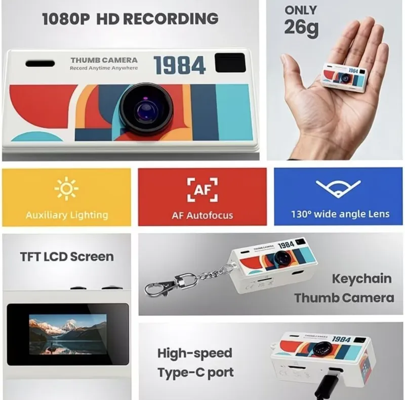 Thumb Camera Y2K mini kamera-brelok. Yangi 2 Thumb Camera Y2K mini kamera-brelok. Yangi 2