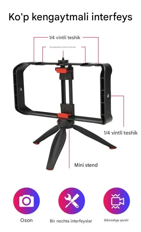 JMARY MT-33 telefon tripod rig – vlog uchun — фото 2