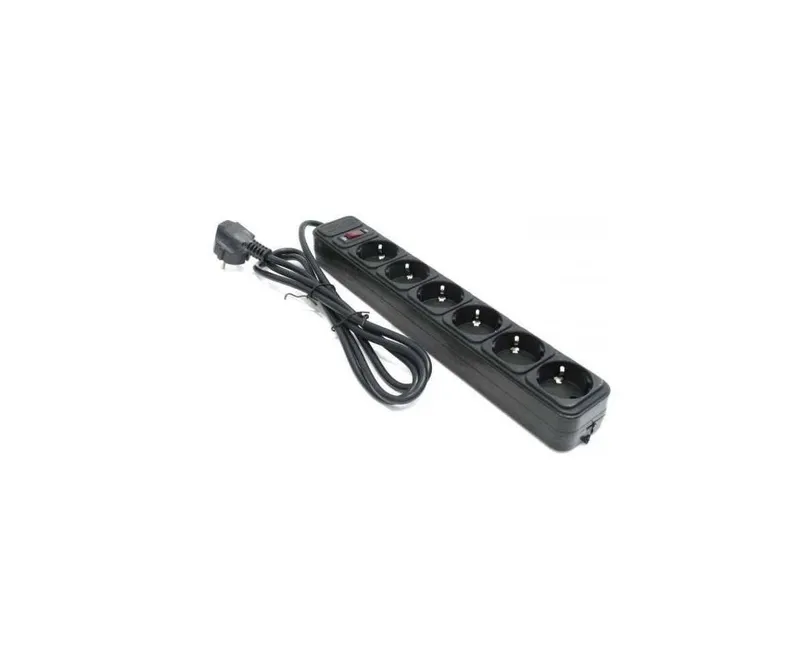 | Сетевой фильтр 5 m 6 розеток, max10A Gembird BOX (черный)