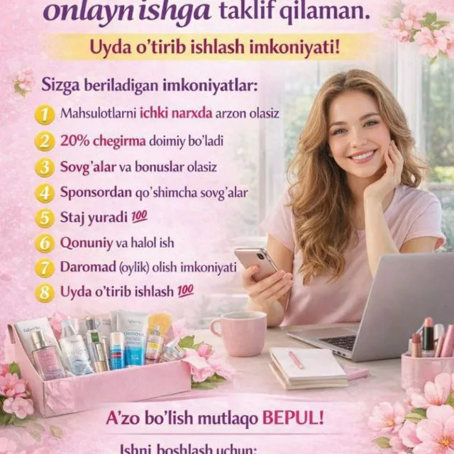 Faberlic kompaniyasi sizni ishga taklif qiladi