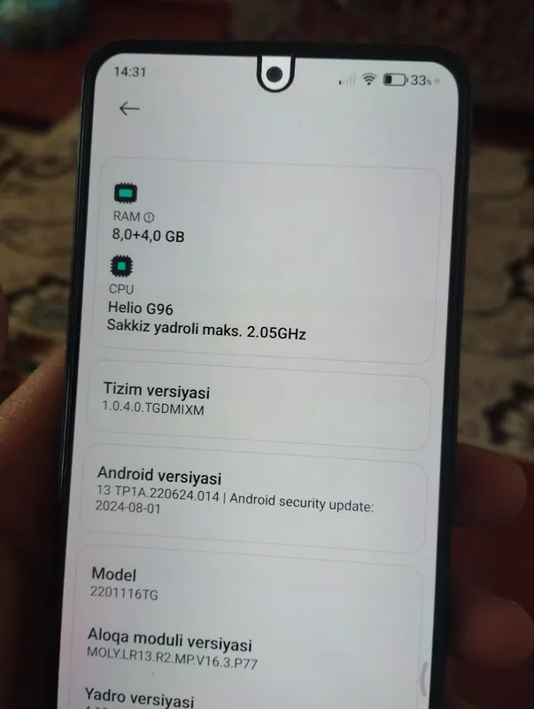 redmi note 11 pro  holati ideal 1 mln 500