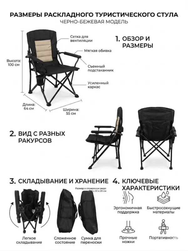 Складные стулья для пикника. — фото 2