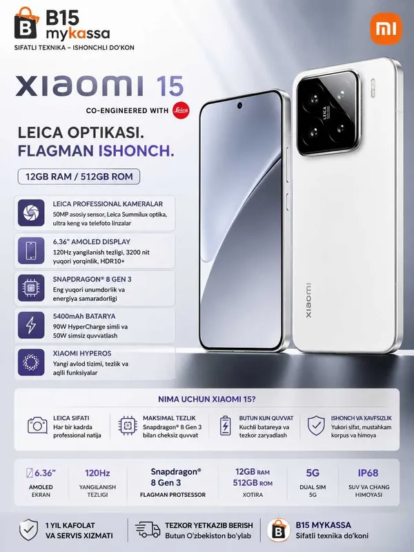 Xiaomi 15 Global (12/512GB) / Dastavka / New