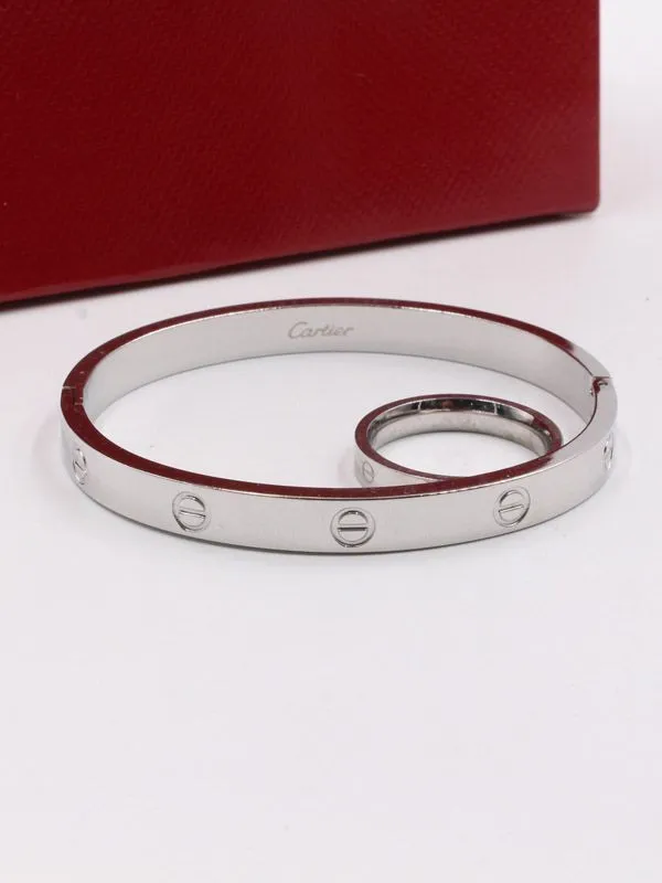 Серебряный комплект Cartier: браслет и кольцо — фото 2