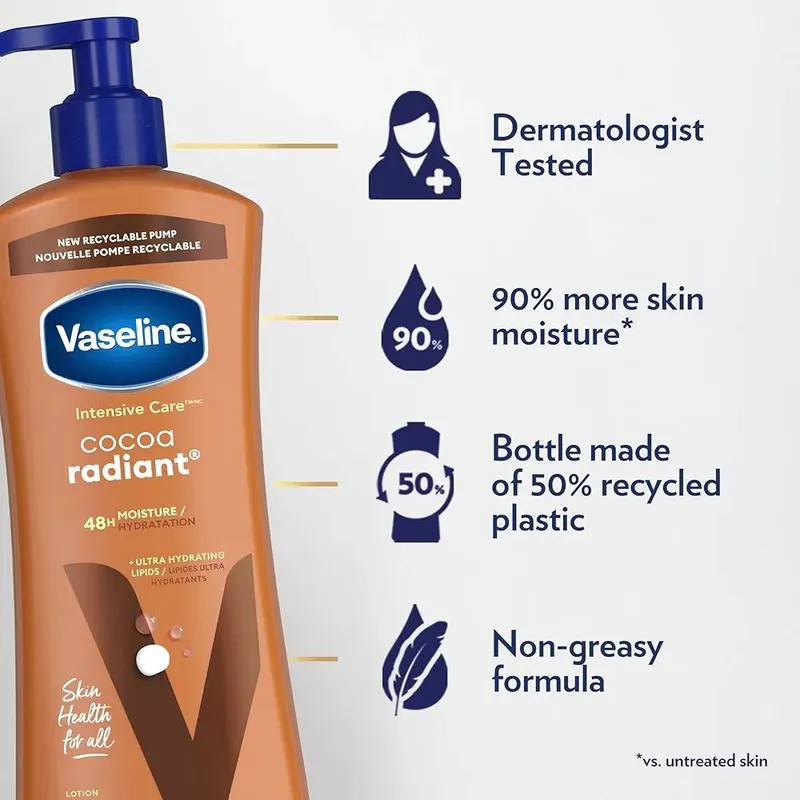 Vaseline Intensive Care Body Lotion Cocoa Radiant Лосьон для тела — фото 2