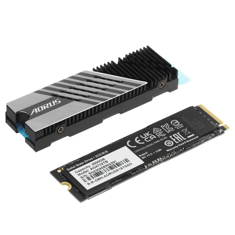 - Твердотельный накопитель SSD M.2 2TB Gigabyte AORUS Gen4 7300 NVMe 2