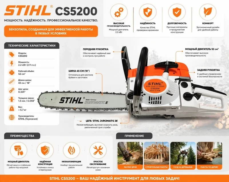 Бензопила STIHL CS-5200