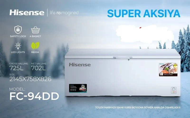 Морозильник Hisense FC-94DD, белый 702 Ltr