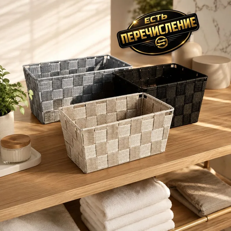 Корзина для хранения плетёная 20×13×11.5 см 1 Корзина для хранения плетёная 20×13×11.5 см 1