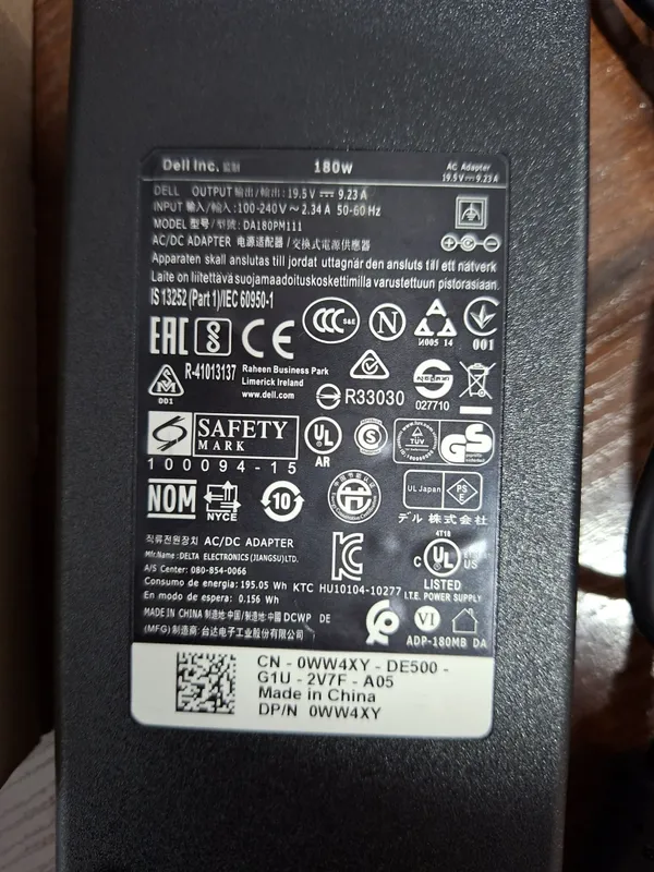180w зарядка/блок питания/зарядник для ноутбука или Алиса MSI DELL — фото 1