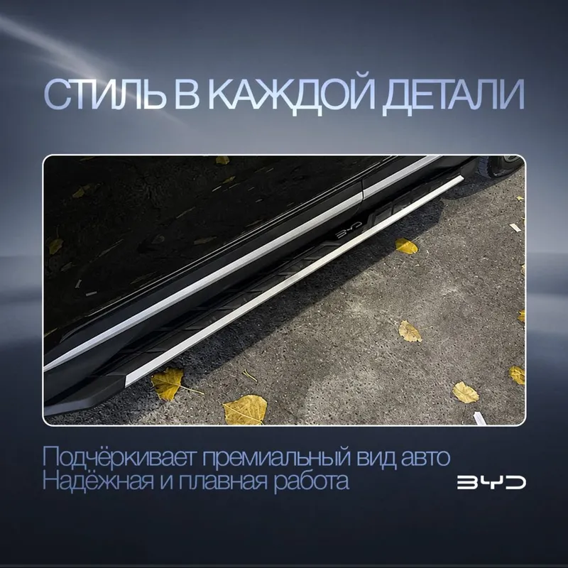 Премиальные пороги (подножки) для BYD Champion EV / DM-i/parog/zina — фото 1