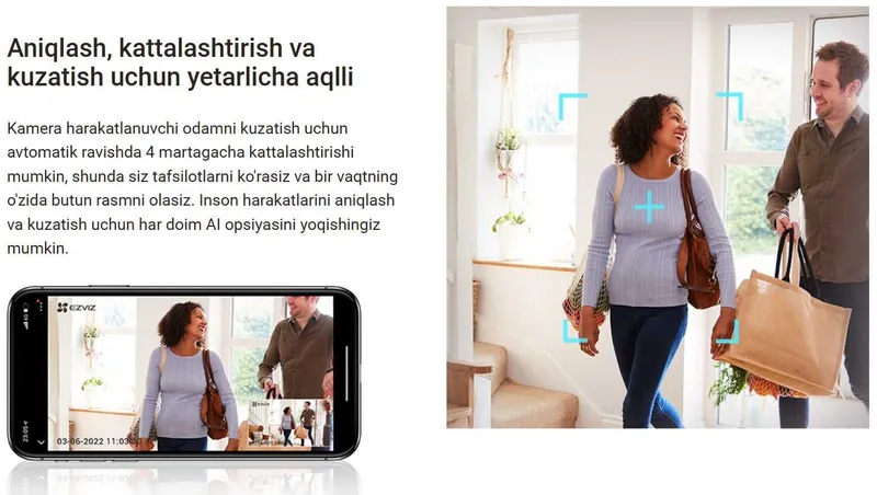 Ezviz H6c Pro (4K 8MP) Kamera | Wi Fi Kamera | Видеоняня |Видеокамера — фото 5