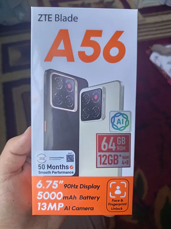 ZTE Blade A56 4/64 gb xotira, 90 Hz Display, 5000 mAh Battareya. 1