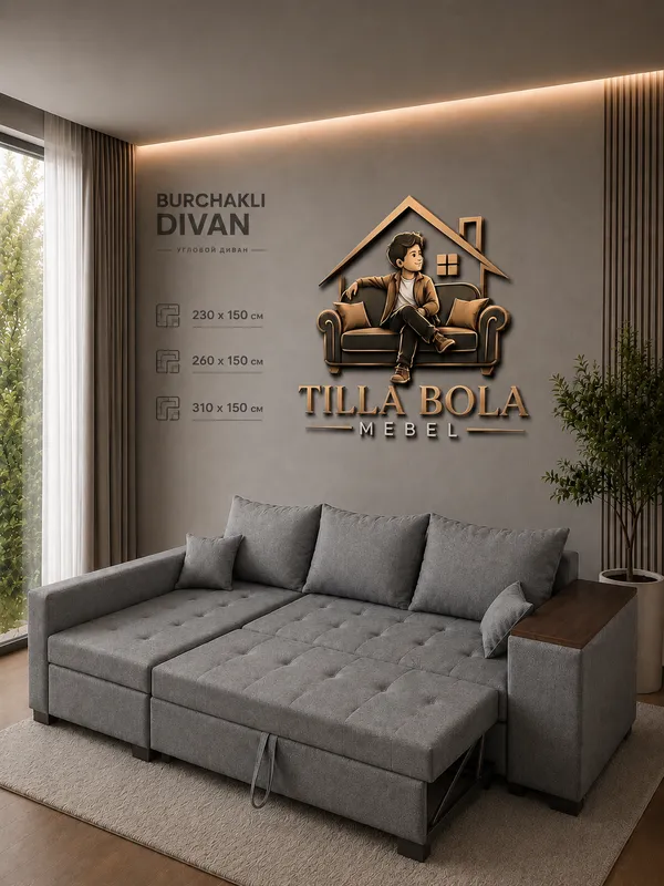 Ishlab chiqaruvchidan burchakli yoyiladigan divan 3