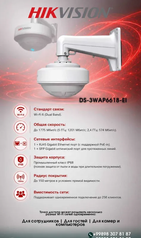 Точка доступа Wi-Fi Hikvision DS-3WAP6618-EI 2 Точка доступа Wi-Fi Hikvision DS-3WAP6618-EI 2