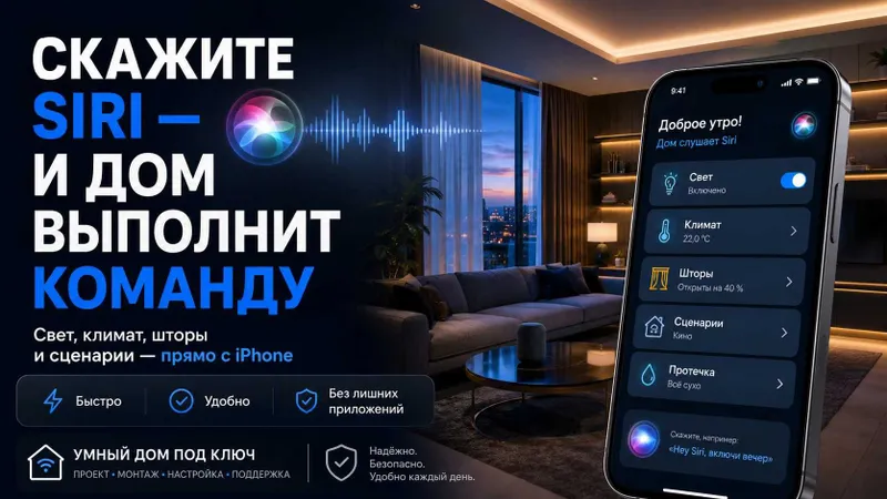 Умный дом под Apple Home и Siri — проект, монтаж, настройка — фото 1 Умный дом под Apple Home и Siri — проект, монтаж, настройка — фото 1
