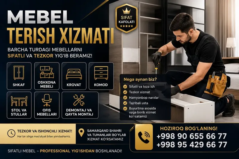Sizga Mebelchi kerakmi unda biz bilan bog’laning Sizga Mebelchi kerakmi unda biz bilan bog’laning