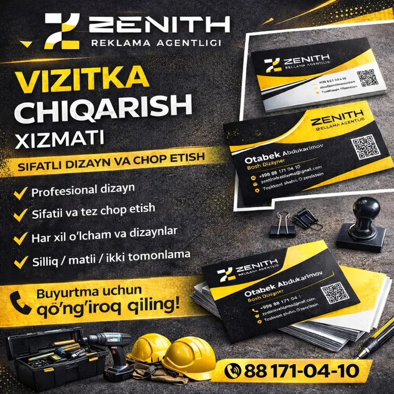 Vizitka chiqarish xizmati | Sifatli dizayn va chop etish