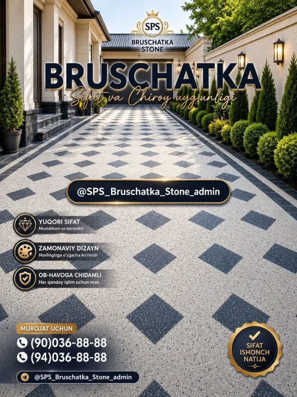 Premium Dizayn va Yuqori Sifat: Tabiiy Toshdan Bruschatkalar! 1