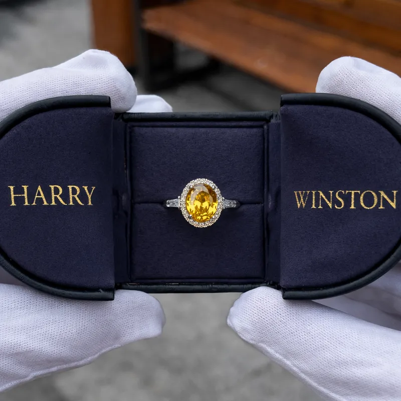 Classic Winston Oval-Shaped Yellow Diamond кольцо 2