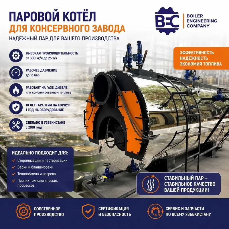 Паровой котёл для консервного завода 1 Паровой котёл для консервного завода 1