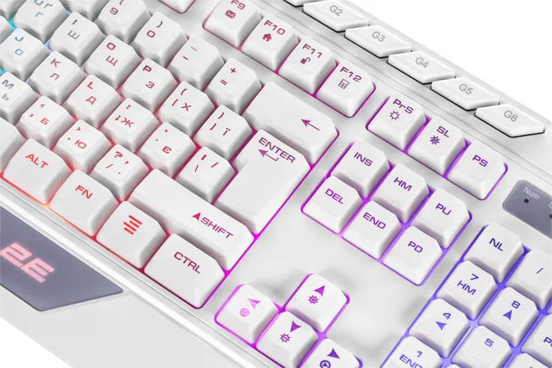 }Клавиатура мембранная 2E GAMING KG315 110key белый / 2E-KG315UWT_AK — фото 2