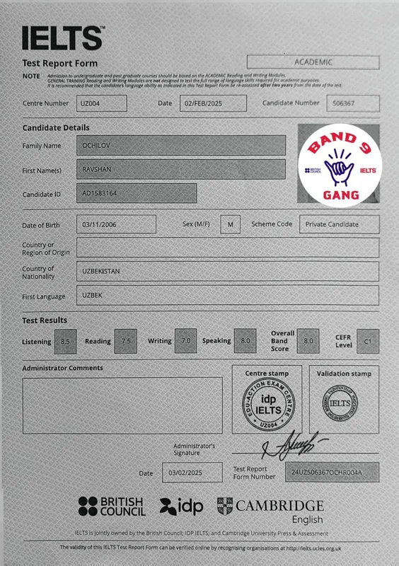 Onlayn Individual Ingliz tili kurs! IELTS, CEFR uchun puxta tayyorlov! 1