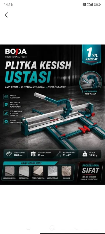 BODA brendidan 100% Orginal 1200 mm Professional Plitka Kesish Uskunas 8