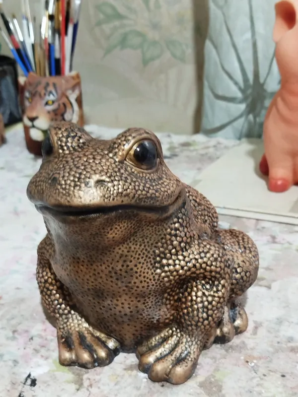 Копилка Лягушка из гипса