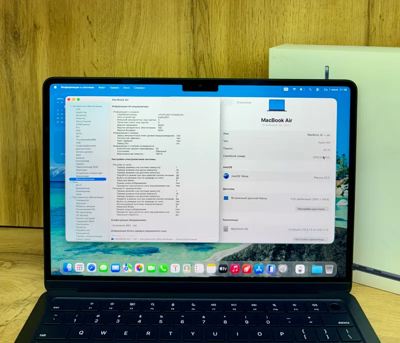 Macbook Air M4 16/256GB 100% Емкость Full Box — фото 1