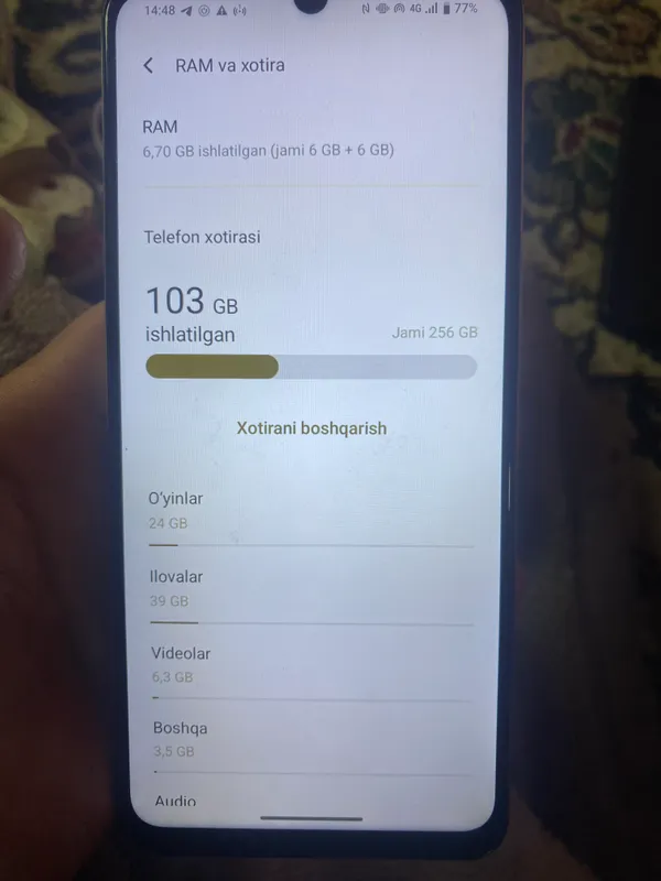 Vivo hotirasi 256 narxi 3300