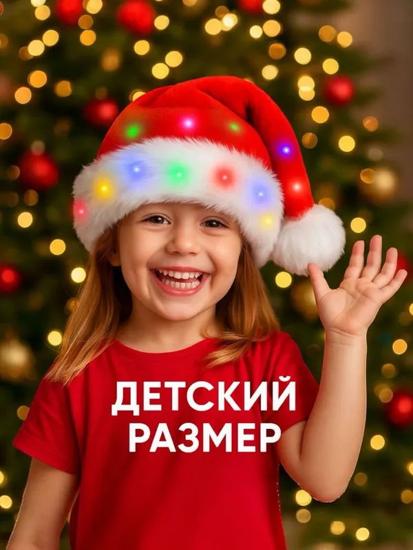 Новогодние светящиеся шапочки для детей и взрослых