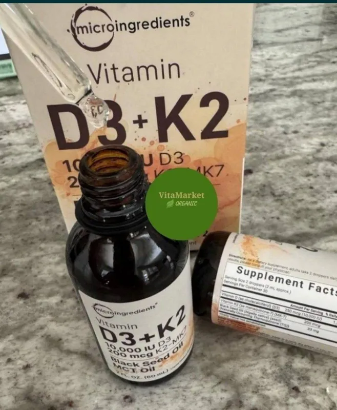 витамин D3 K2 5000IU 10000IU, д3 к2, капли Carlson 2