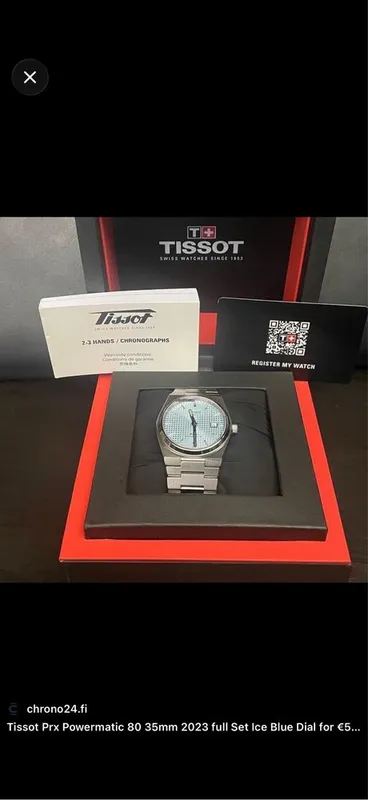 Срочно продается новые часы Tissot PRX Powermatic 80 Ice Blue 40mm 3
