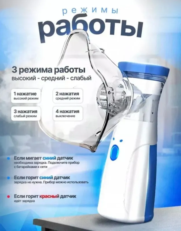 Ингалятор Nebulayzer профилактика и лечение + 2 шт АА батерейки — фото 5