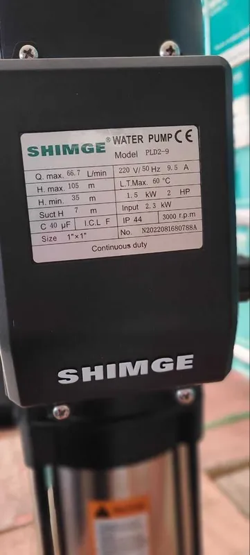 Многоступенчатий вертикальный центробежный насос PLD2-11 SHIMGE nasos — фото 4